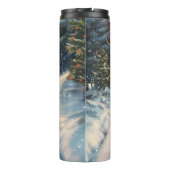 Engelse Setter Dog Riding Motorcycle Kerstmis Thermosbeker (Achterkant)