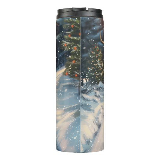 Engelse Setter Dog Riding Motorcycle Kerstmis Thermosbeker (Achterkant)