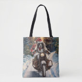 Engelse Setter Dog Riding Motorcycle Kerstmis Tote Bag (Voorkant)