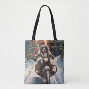 Engelse Setter Dog Riding Motorcycle Kerstmis Tote Bag