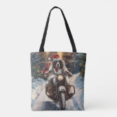 Engelse Setter Dog Riding Motorcycle Kerstmis Tote Bag (Achterkant)
