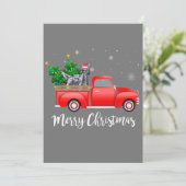 Engelse Setter Dog Riding Red Vrauck Kerstmis Kaart (Staand voorkant)