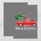 Engelse Setter Dog Riding Red Vrauck Kerstmis Kaart (Voorkant / Achterkant)