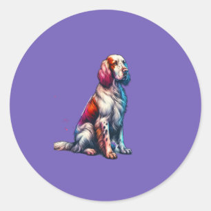 Engelse Setter Dog Ronde Sticker