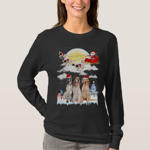 Engelse Setter Dog Santa Sleigh Christmas Lover T-shirt