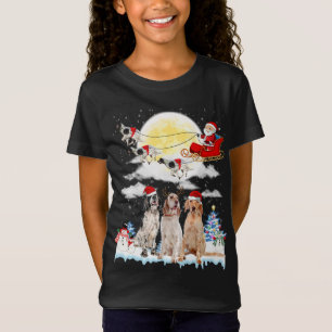Engelse Setter Dog Santa Sleigh Christmas Lover T-shirt