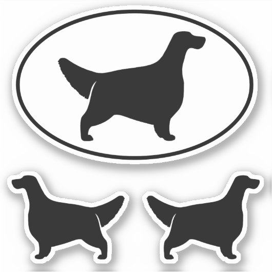 Engelse Setter Dog Silhouettes Vinyl Sticker Set (Voorkant)