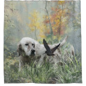 Engelse Setter Douchegordijn (Voorkant)