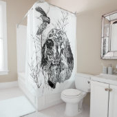 Engelse Setter Douchegordijn (In situ)