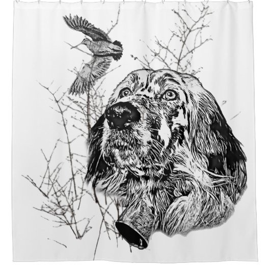 Engelse Setter Douchegordijn (Voorkant)