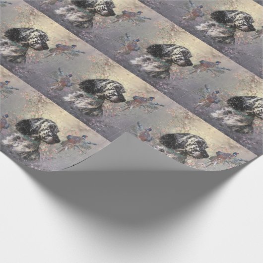 Engelse setter fazant jacht cadeaupapier (Hoek)