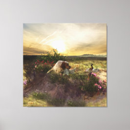 Engelse Setter, fazantjacht Canvas Afdruk