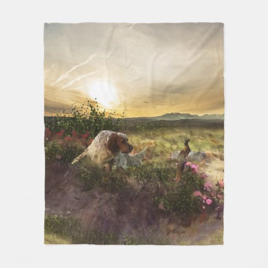 Engelse Setter, fazantjacht Fleece Deken (Voorkant)