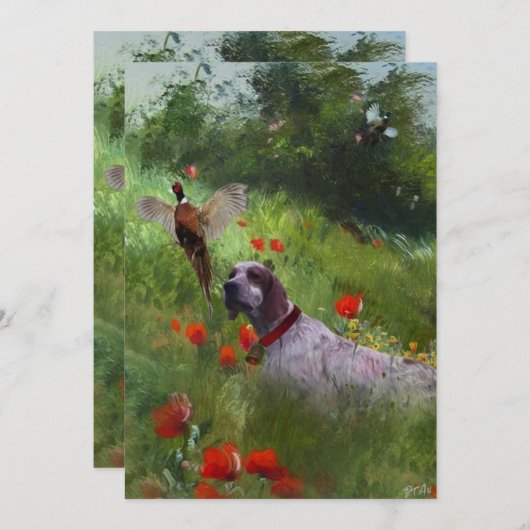 Engelse Setter, fazantjacht Kaart (Voorkant / Achterkant)