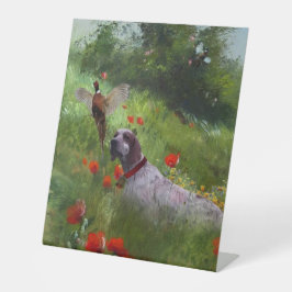 Engelse Setter, fazantjacht Reclamebord Met Voetstuk