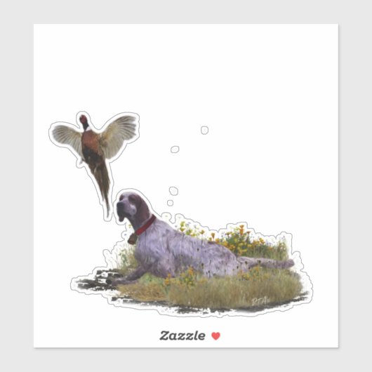 Engelse Setter, fazantjacht Sticker (Vel)