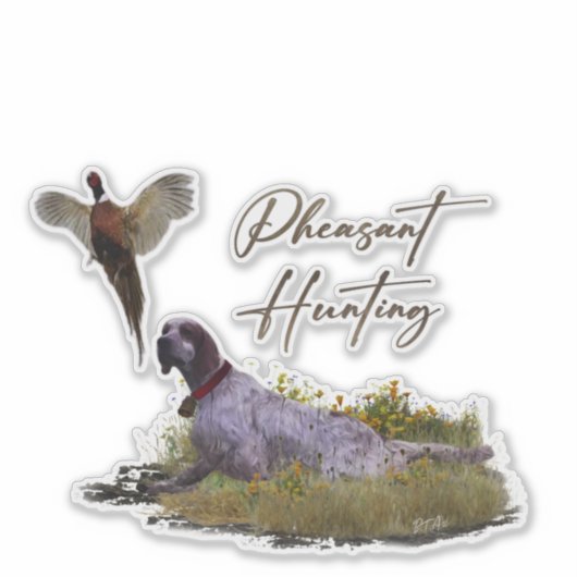 Engelse Setter, fazantjacht Sticker (Voorkant)