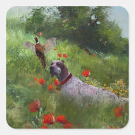 Engelse Setter, fazantjacht Vierkante Sticker