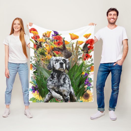 Engelse Setter Fleece Blanket Deken (In situ)