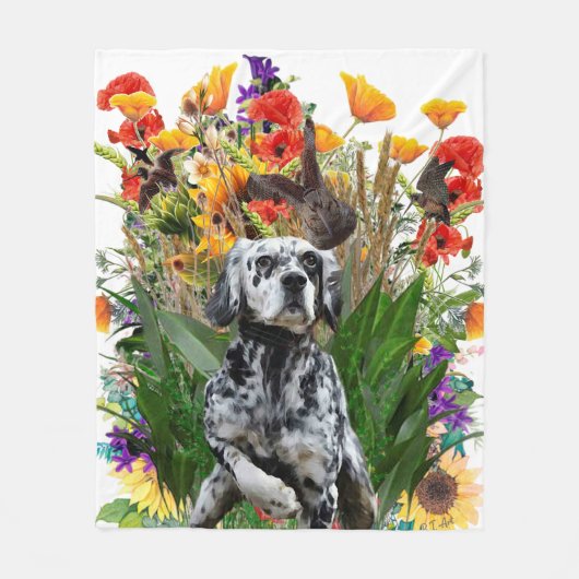 Engelse Setter Fleece Blanket Deken (Voorkant)