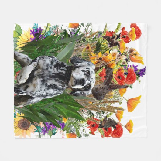 Engelse Setter Fleece Blanket Deken (Voorkant (Horizontaal))