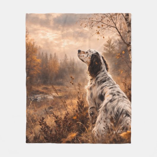Engelse Setter Fleece Deken (Voorkant)