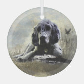 Engelse Setter Glas Ornament (Voorkant)