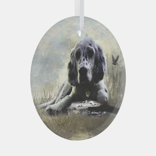 Engelse Setter Glas Ornament (Voorkant Rechts)