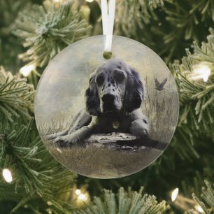 Engelse Setter Glas Ornament