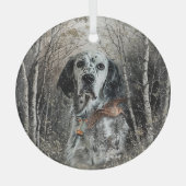 Engelse Setter Glas Ornament (Voorkant)