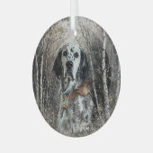 Engelse Setter Glas Ornament (Voorkant links)