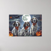 Engelse Setter Halloween Griezelen Canvas Afdruk (Voorkant)