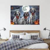 Engelse Setter Halloween Griezelen Canvas Afdruk (Insitu (Slaapkamer))