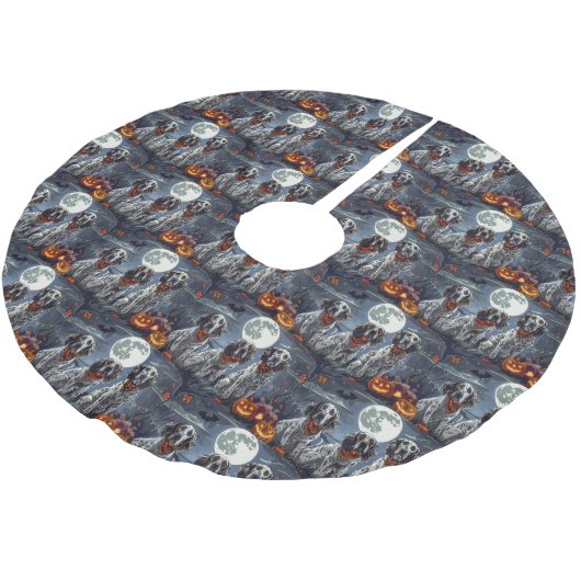 Engelse Setter Halloween Griezelen Kerstboom Rok (Gekanteld)