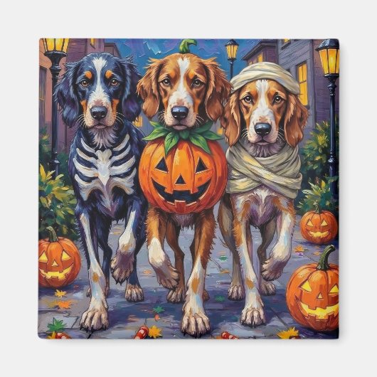 Engelse Setter Halloween Kostuum Magneet (Voorkant)