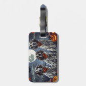 Engelse Setter Halloween Spoken Bagagelabel (Achterkant verticaal)