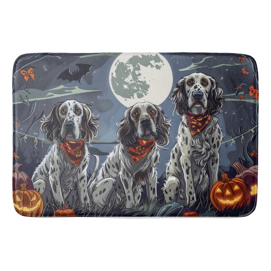 Engelse Setter Halloween Spooky Badmat (Voorkant)