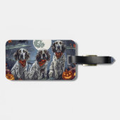 Engelse Setter Halloween Spooky Bagagelabel (Achterkant horizontaal)