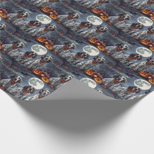 Engelse Setter Halloween Spooky Cadeaupapier (Hoek)