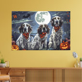 Engelse Setter Halloween Spooky Canvas Afdruk (Insitu (Woonkamer))