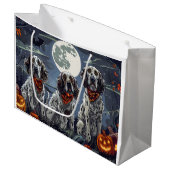 Engelse Setter Halloween Spooky Groot Cadeauzakje (Voorkant Gekanteld)