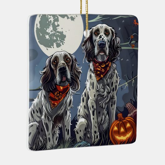 Engelse Setter Halloween Spooky Keramisch Ornament (Rechts)