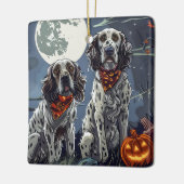Engelse Setter Halloween Spooky Keramisch Ornament (Links)