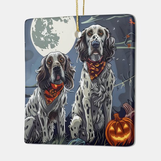 Engelse Setter Halloween Spooky Keramisch Ornament (Links)