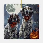 Engelse Setter Halloween Spooky Keramisch Ornament (Achterkant)
