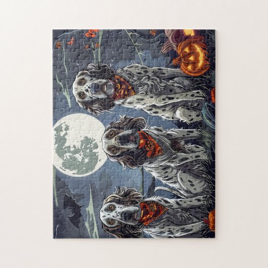 Engelse Setter Halloween Spooky Legpuzzel (Verticaal)