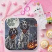 Engelse Setter Halloween Spooky Papieren Bordje (Feest)