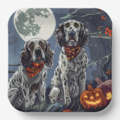 Engelse Setter Halloween Spooky Papieren Bordje (Voorkant)