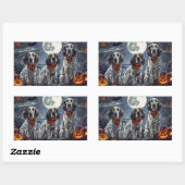 Engelse Setter Halloween Spooky Rechthoekige Sticker (Vel)