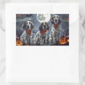 Engelse Setter Halloween Spooky Rechthoekige Sticker (Tas)